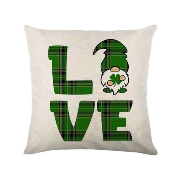 St Patrick's Day Gnome Decorative Pillow Cover - Picture 1 of 3